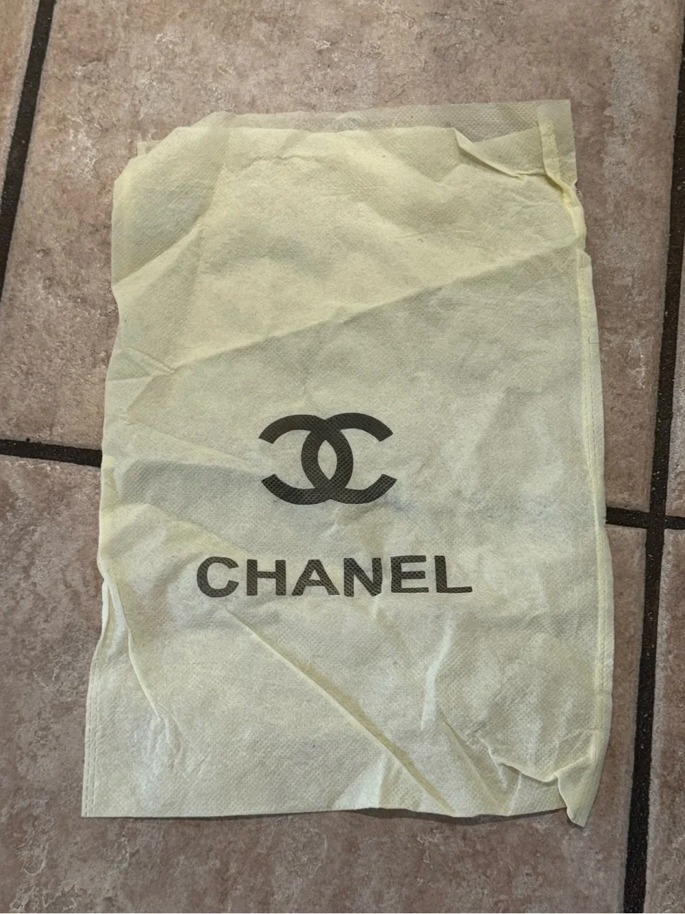 CHANEL White and Yellow Logo Dust Covers - Set of Branded Protective Bags